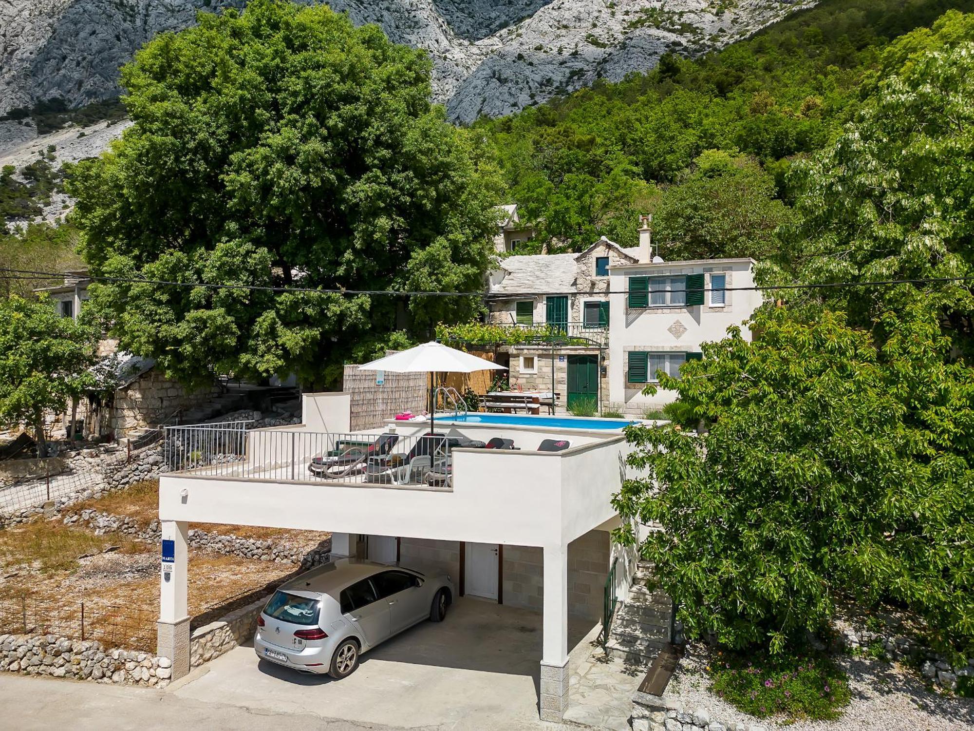 Holiday Home Marta With Heated Pool,Grill,Sea View Bast Exterior photo
